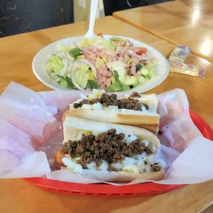 foot long fog most of the way and chef's salad