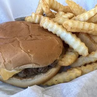 1/3 lb . Cheeseburger with fries