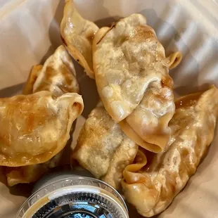 dumplings and sauce