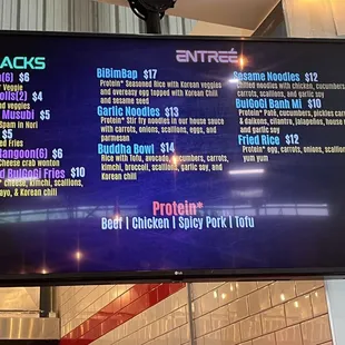 menu