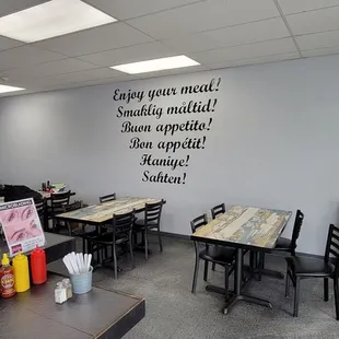 the inside of a restaurant