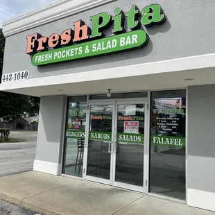 the front of the restaurant
