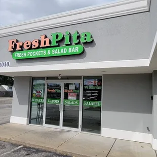 the front of the restaurant