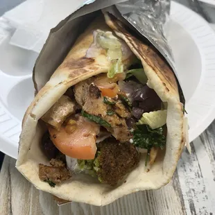 Beef and Falafel shawarma