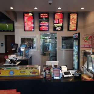 menus and counter area