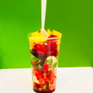 Fruit Cup w tajin and chamoy!