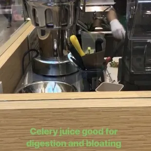 Watching them make my veggie juice