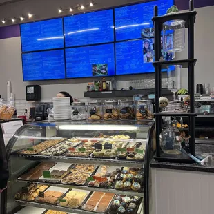 a display of baked goods