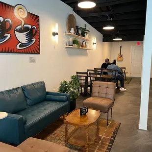 Ample seating to hang with a friend or catch up on some work email