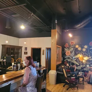 Front counter and cozy nook to sit with friends