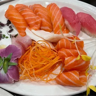 Super White Tuna, Salmon, Tuna &amp; Yellowtail Sashimi