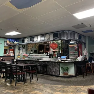Sushi bar and kitchen
