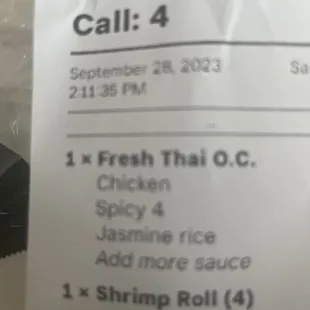 Extra sauce on receipt, no extra sauce. Unfortunate.