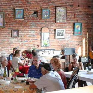 Dining room with music in the corner