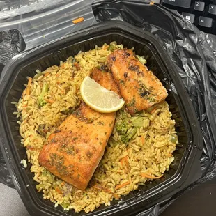 salmon and rice