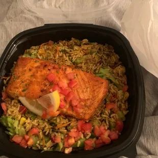 Veggie Stir-Fry with salmon