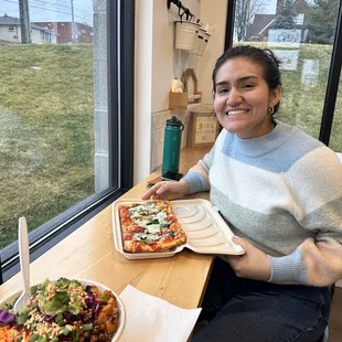 Buddha bowl and Margherita pizza