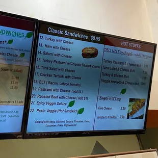 More sandwiches menu