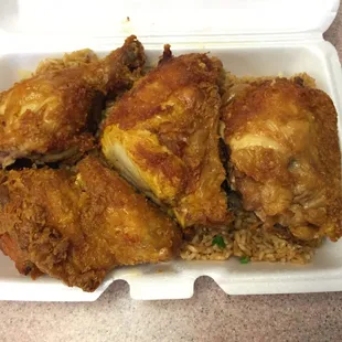 Fried Half Chicken w/Fried Rice