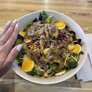 Seoul Food salad (hand for size reference)