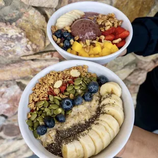 Bottom The Classic Oatmeal Top Acai Oatmeal