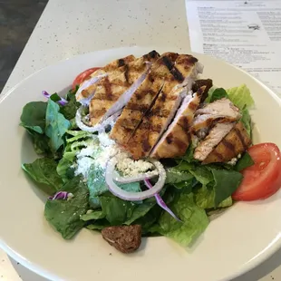 Corporate Chef Sunshine Salad with chicken breast.