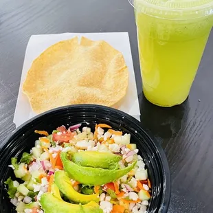 Cauliflower ceviche &amp; Clean drink