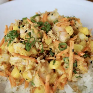  plate of rice and vegetables
