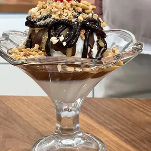 a sundae with a cherry on top