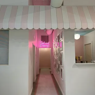 the entrance to the ice cream parlor