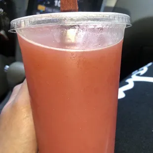 Fresh Strawberry Juice w/ tamarind Candy straw