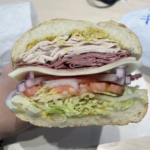 #14 Pastrami and Turkey, no mayo - $14