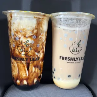two cups of iced coffee