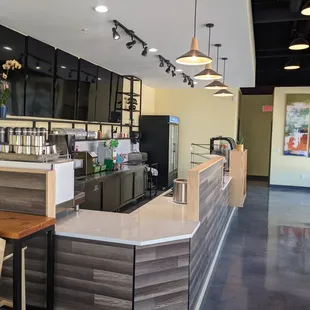 the interior of a coffee shop