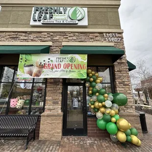 the entrance to the grand opening