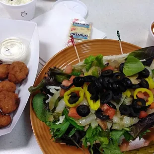 Veggie sub with fried shrooms.