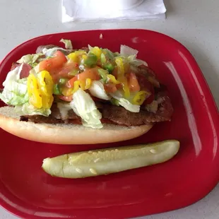 Sicilian Hero - reg size $7.99 came with a side.