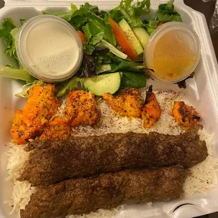 Combination Platter. It was decent. As you can see they were not generous with the chicken.