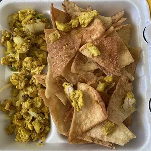 The Mediterranean Nachos, just to be clear most ingredients are on the side.