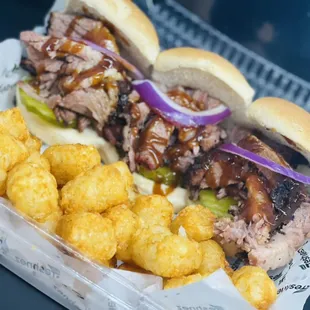Brisket Sliders &amp; Tata Tots