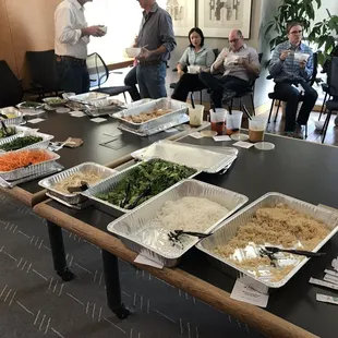 a table full of food