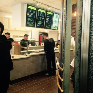 two men in a restaurant