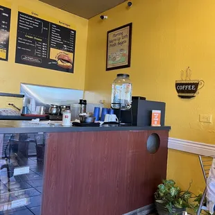 a woman sitting at a counter