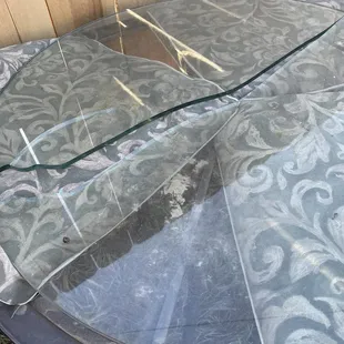 Glass Table top Cracked in half