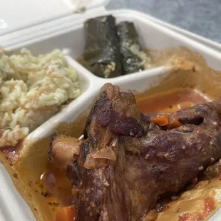 1.5 out of 5 stars. The star was the dolmas. But the uncooked rice pilaf chunks and gamey lamb shank were atrocious.