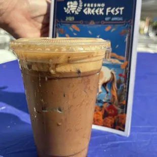 The mocha frappe is sadly misleading with no blending of the drink. Sad tasting made worse w/Hershey (low quality) chocolate.