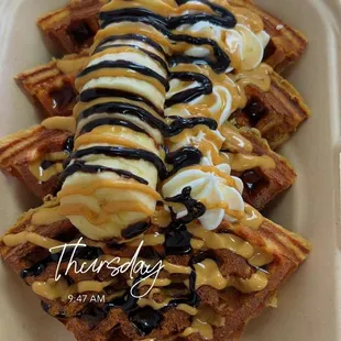 Peanut Butter chocolate protein waffles