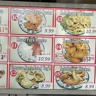 The menu I ordered the #16