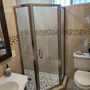 Semi-frameless Door  Brushed Nickel