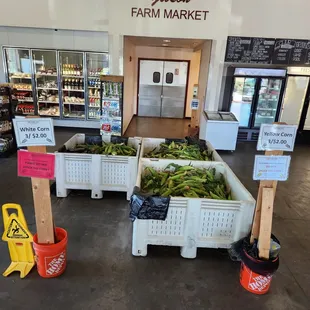 produce in crates
